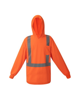 Orange Hooded Long Sleeve...